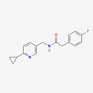 molecular formula C17H17FN2O B2891610 N-[(6-cyclopropylpyridin-3-yl)methyl]-2-(4-fluorophenyl)acetamide CAS No. 2309727-86-2