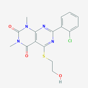 7-(2-Chlorophenyl)-5-(2-hydroxyethylsulfanyl)-1,3-dimethylpyrimido[4,5-d]pyrimidine-2,4-dione