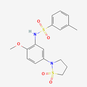 molecular formula C17H20N2O5S2 B2891615 N-(5-(1,1-dioxidoisothiazolidin-2-yl)-2-methoxyphenyl)-3-methylbenzenesulfonamide CAS No. 946338-18-7