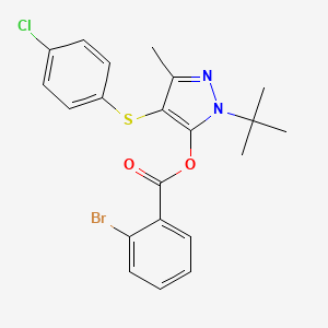 [2-Tert-butyl-4-(4-chlorophenyl)sulfanyl-5-methylpyrazol-3-yl] 2-bromobenzoate