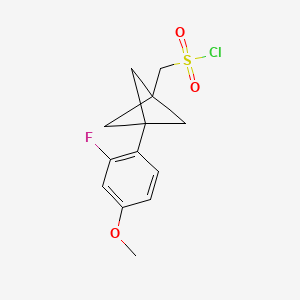 [3-(2-Fluoro-4-methoxyphenyl)-1-bicyclo[1.1.1]pentanyl]methanesulfonyl chloride