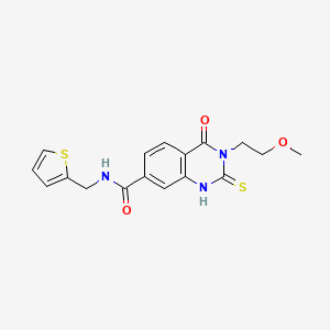 3-(2-methoxyethyl)-4-oxo-2-sulfanylidene-N-(thiophen-2-ylmethyl)-1H-quinazoline-7-carboxamide