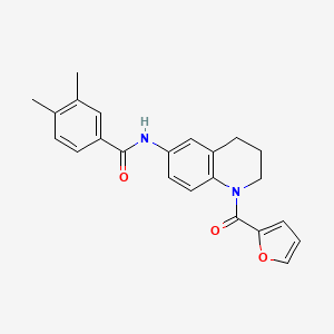 molecular formula C23H22N2O3 B2891644 N-[1-(furan-2-carbonyl)-1,2,3,4-tetrahydroquinolin-6-yl]-3,4-dimethylbenzamide CAS No. 946317-91-5