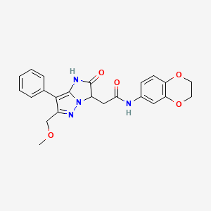 molecular formula C23H22N4O5 B2891647 N-(2,3-dihydro-1,4-benzodioxin-6-yl)-2-[6-(methoxymethyl)-2-oxo-7-phenyl-1H,2H,3H-pyrazolo[1,5-a]imidazol-3-yl]acetamide CAS No. 1421506-68-4