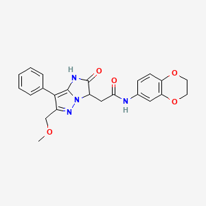 N-(2,3-dihydrobenzo[b][1,4]dioxin-6-yl)-2-(6-(methoxymethyl)-2-oxo-7-phenyl-2,3-dihydro-1H-imidazo[1,2-b]pyrazol-3-yl)acetamide