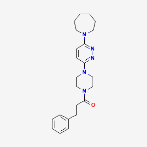 1-(4-(6-(Azepan-1-yl)pyridazin-3-yl)piperazin-1-yl)-3-phenylpropan-1-one