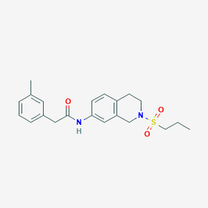 molecular formula C21H26N2O3S B2891660 2-(3-methylphenyl)-N-[2-(propane-1-sulfonyl)-1,2,3,4-tetrahydroisoquinolin-7-yl]acetamide CAS No. 954708-85-1