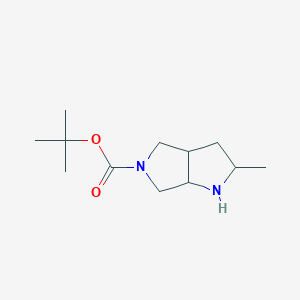 molecular formula C12H22N2O2 B2891666 rac-tert-butyl (2R,3aS,6aS)-2-methyl-octahydropyrrolo[2,3-c]pyrrole-5-carboxylate, cis CAS No. 1005077-71-3