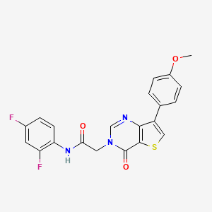 molecular formula C21H15F2N3O3S B2891670 N-(2,4-difluorophenyl)-2-[7-(4-methoxyphenyl)-4-oxothieno[3,2-d]pyrimidin-3(4H)-yl]acetamide CAS No. 1207018-19-6