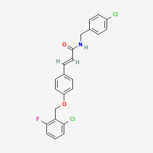 molecular formula C23H18Cl2FNO2 B2891687 (2E)-3-{4-[(2-chloro-6-fluorophenyl)methoxy]phenyl}-N-[(4-chlorophenyl)methyl]prop-2-enamide CAS No. 477870-64-7