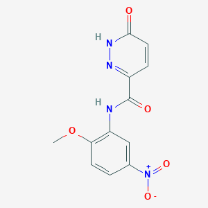 molecular formula C12H10N4O5 B2891692 N-(2-methoxy-5-nitrophenyl)-6-oxo-1,6-dihydropyridazine-3-carboxamide CAS No. 899749-20-3