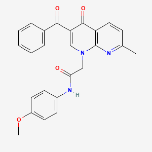 molecular formula C25H21N3O4 B2891695 2-(3-benzoyl-7-methyl-4-oxo-1,8-naphthyridin-1(4H)-yl)-N-(4-methoxyphenyl)acetamide CAS No. 894903-84-5