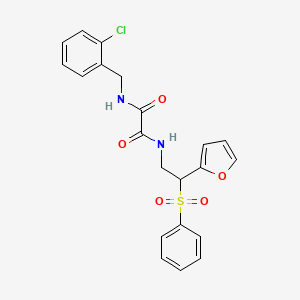 molecular formula C21H19ClN2O5S B2891699 N1-(2-chlorobenzyl)-N2-(2-(furan-2-yl)-2-(phenylsulfonyl)ethyl)oxalamide CAS No. 896319-49-6