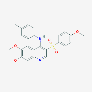 molecular formula C25H24N2O5S B2891705 6,7-dimethoxy-3-((4-methoxyphenyl)sulfonyl)-N-(p-tolyl)quinolin-4-amine CAS No. 895650-85-8