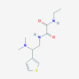 molecular formula C12H19N3O2S B2891718 N1-(2-(dimethylamino)-2-(thiophen-3-yl)ethyl)-N2-ethyloxalamide CAS No. 946328-58-1