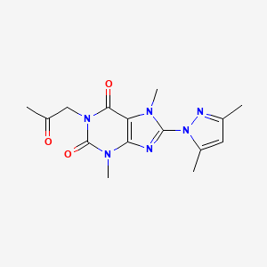 B2891721 8-(3,5-dimethyl-1H-pyrazol-1-yl)-3,7-dimethyl-1-(2-oxopropyl)-1H-purine-2,6(3H,7H)-dione CAS No. 1014092-24-0