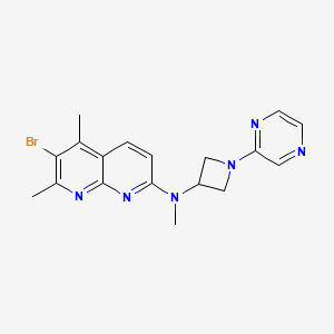molecular formula C18H19BrN6 B2891726 6-bromo-N,5,7-trimethyl-N-[1-(pyrazin-2-yl)azetidin-3-yl]-1,8-naphthyridin-2-amine CAS No. 2415465-06-2