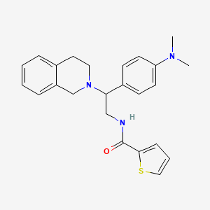 molecular formula C24H27N3OS B2891733 N-{2-[4-(dimethylamino)phenyl]-2-(1,2,3,4-tetrahydroisoquinolin-2-yl)ethyl}thiophene-2-carboxamide CAS No. 946244-09-3