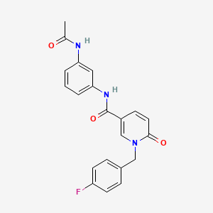 molecular formula C21H18FN3O3 B2891756 N-(3-acetamidophenyl)-1-(4-fluorobenzyl)-6-oxo-1,6-dihydropyridine-3-carboxamide CAS No. 899970-21-9