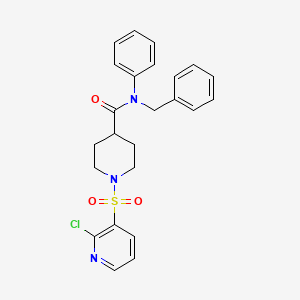 molecular formula C24H24ClN3O3S B2891763 N-benzyl-1-(2-chloropyridin-3-yl)sulfonyl-N-phenylpiperidine-4-carboxamide CAS No. 1119212-24-6