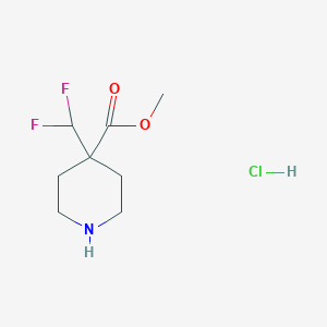 molecular formula C8H14ClF2NO2 B2891764 Methyl 4-(difluoromethyl)piperidine-4-carboxylate;hydrochloride CAS No. 2260937-13-9