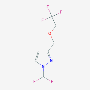 molecular formula C7H7F5N2O B2891816 1-(difluoromethyl)-3-[(2,2,2-trifluoroethoxy)methyl]-1H-pyrazole CAS No. 1856043-62-3