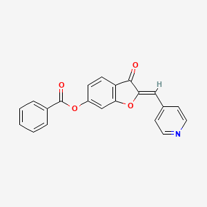 molecular formula C21H13NO4 B2891856 (2Z)-3-oxo-2-[(pyridin-4-yl)methylidene]-2,3-dihydro-1-benzofuran-6-yl benzoate CAS No. 1164461-89-5