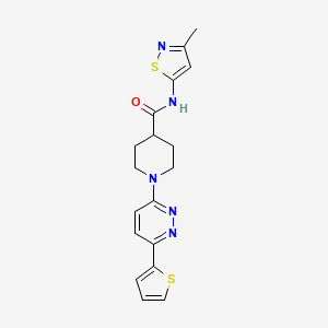 molecular formula C18H19N5OS2 B2891857 N-(3-methyl-1,2-thiazol-5-yl)-1-[6-(thiophen-2-yl)pyridazin-3-yl]piperidine-4-carboxamide CAS No. 1251685-30-9