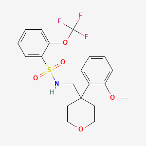 molecular formula C20H22F3NO5S B2891864 N-{[4-(2-methoxyphenyl)oxan-4-yl]methyl}-2-(trifluoromethoxy)benzene-1-sulfonamide CAS No. 1797970-97-8