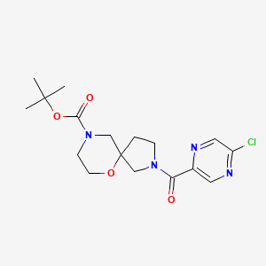 molecular formula C17H23ClN4O4 B2891886 Tert-butyl 2-(5-chloropyrazine-2-carbonyl)-6-oxa-2,9-diazaspiro[4.5]decane-9-carboxylate CAS No. 2377034-47-2
