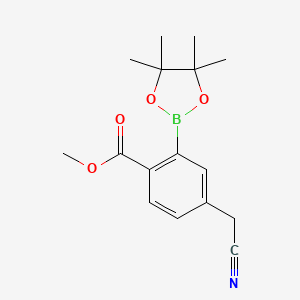 molecular formula C16H20BNO4 B2891889 Methyl 4-(cyanomethyl)-2-(4,4,5,5-tetramethyl-1,3,2-dioxaborolan-2-yl)benzoate CAS No. 2287195-46-2
