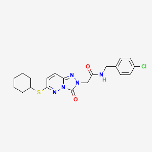 molecular formula C20H22ClN5O2S B2891917 N-[(4-chlorophenyl)methyl]-2-[6-(cyclohexylsulfanyl)-3-oxo-2H,3H-[1,2,4]triazolo[4,3-b]pyridazin-2-yl]acetamide CAS No. 1040653-64-2