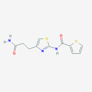 molecular formula C11H11N3O2S2 B2891970 N-(4-(3-amino-3-oxopropyl)thiazol-2-yl)thiophene-2-carboxamide CAS No. 1021092-06-7