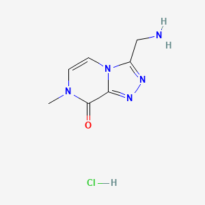 molecular formula C7H10ClN5O B2891972 3-(aminomethyl)-7-methyl-7H,8H-[1,2,4]triazolo[4,3-a]pyrazin-8-one hydrochloride CAS No. 2089258-49-9