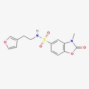molecular formula C14H14N2O5S B2891979 N-(2-(furan-3-yl)ethyl)-3-methyl-2-oxo-2,3-dihydrobenzo[d]oxazole-5-sulfonamide CAS No. 1428351-64-7