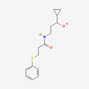 molecular formula C15H21NO2S B2891993 N-(3-cyclopropyl-3-hydroxypropyl)-3-(phenylthio)propanamide CAS No. 1396781-98-8