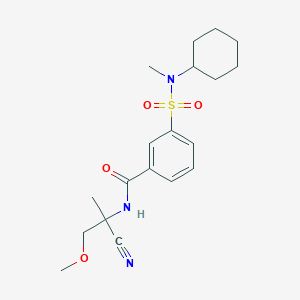 molecular formula C19H27N3O4S B2891997 N-(1-cyano-2-methoxy-1-methylethyl)-3-[cyclohexyl(methyl)sulfamoyl]benzamide CAS No. 1424460-39-8