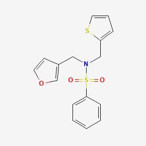 molecular formula C16H15NO3S2 B2891999 N-(furan-3-ylmethyl)-N-(thiophen-2-ylmethyl)benzenesulfonamide CAS No. 1428357-82-7