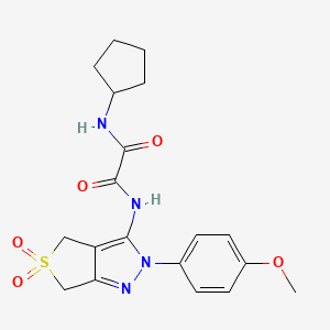 molecular formula C19H22N4O5S B2892004 N'-cyclopentyl-N-[2-(4-methoxyphenyl)-5,5-dioxo-2H,4H,6H-5lambda6-thieno[3,4-c]pyrazol-3-yl]ethanediamide CAS No. 899989-32-3