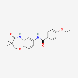 molecular formula C20H22N2O4 B2892008 N-(3,3-dimethyl-4-oxo-2,3,4,5-tetrahydro-1,5-benzoxazepin-7-yl)-4-ethoxybenzamide CAS No. 921842-73-1