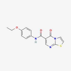 molecular formula C15H13N3O3S B2892013 N-(4-ethoxyphenyl)-5-oxo-5H-thiazolo[3,2-a]pyrimidine-6-carboxamide CAS No. 851944-02-0