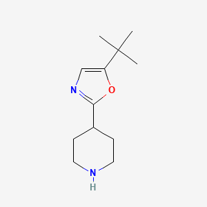 molecular formula C12H20N2O B2892044 5-(tert-Butyl)-2-(piperidin-4-yl)oxazole CAS No. 1216074-97-3