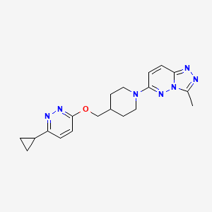 3-Cyclopropyl-6-[(1-{3-methyl-[1,2,4]triazolo[4,3-b]pyridazin-6-yl}piperidin-4-yl)methoxy]pyridazine