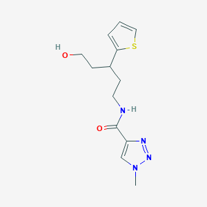 molecular formula C13H18N4O2S B2892064 N-(5-hydroxy-3-(thiophen-2-yl)pentyl)-1-methyl-1H-1,2,3-triazole-4-carboxamide CAS No. 2034467-06-4