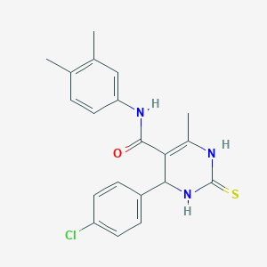 4-(4-chlorophenyl)-N-(3,4-dimethylphenyl)-6-methyl-2-sulfanylidene-3,4-dihydro-1H-pyrimidine-5-carboxamide