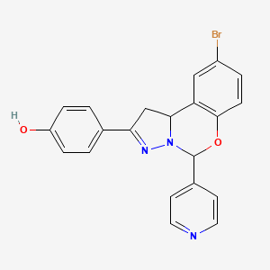 4-(9-bromo-5-(pyridin-4-yl)-5,10b-dihydro-1H-benzo[e]pyrazolo[1,5-c][1,3]oxazin-2-yl)phenol