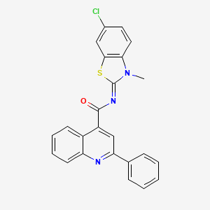 molecular formula C24H16ClN3OS B2892072 (Z)-N-(6-chloro-3-methylbenzo[d]thiazol-2(3H)-ylidene)-2-phenylquinoline-4-carboxamide CAS No. 393835-16-0