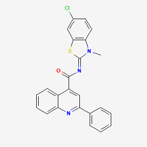 (Z)-N-(6-chloro-3-methylbenzo[d]thiazol-2(3H)-ylidene)-2-phenylquinoline-4-carboxamide