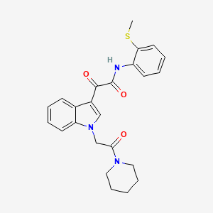 molecular formula C24H25N3O3S B2892079 N-(2-methylsulfanylphenyl)-2-oxo-2-[1-(2-oxo-2-piperidin-1-ylethyl)indol-3-yl]acetamide CAS No. 872862-04-9