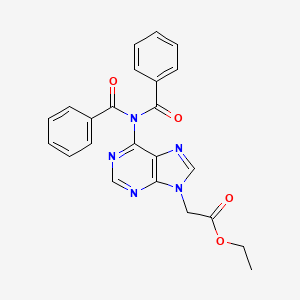 molecular formula C23H19N5O4 B2892081 ethyl 2-(6-(N-benzoylbenzamido)-9H-purin-9-yl)acetate CAS No. 381246-11-3